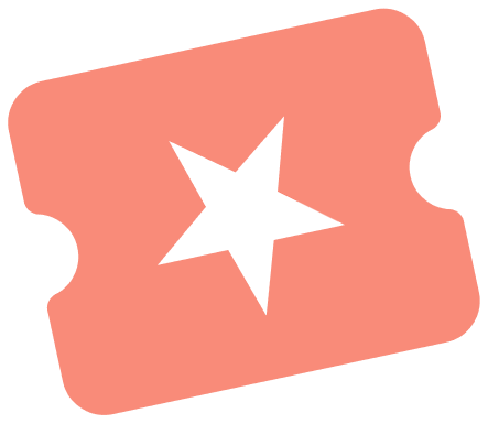 movie ticket icon in orange.