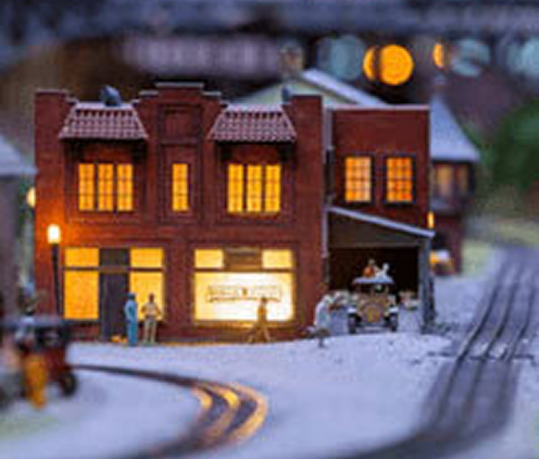 Model of the Pittsburgh Courier Building within the Miniature Railroad & Village.