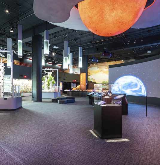 A wide view of the Mars exhibit.