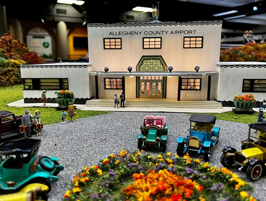 Allegheny County Airport model situated in the Miniature Railroad & Village exhibit.