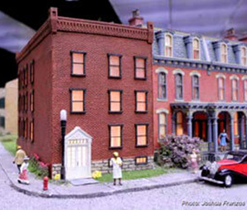A model home inside the Miniature Railroad & Village exhibit.