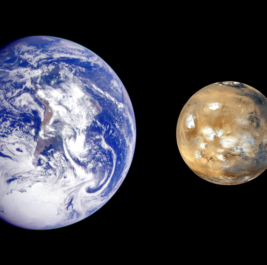 Earth and Mars