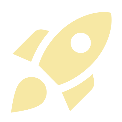 An illustration of a rocket in yellow.