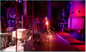 A live demonstration in the works theater.